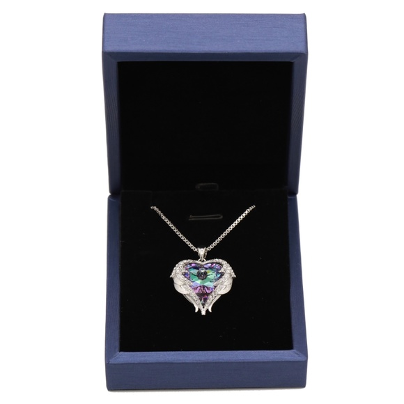 Swarovski Crystal Heart Pendant Necklace--Purple - Picture 7 of 7